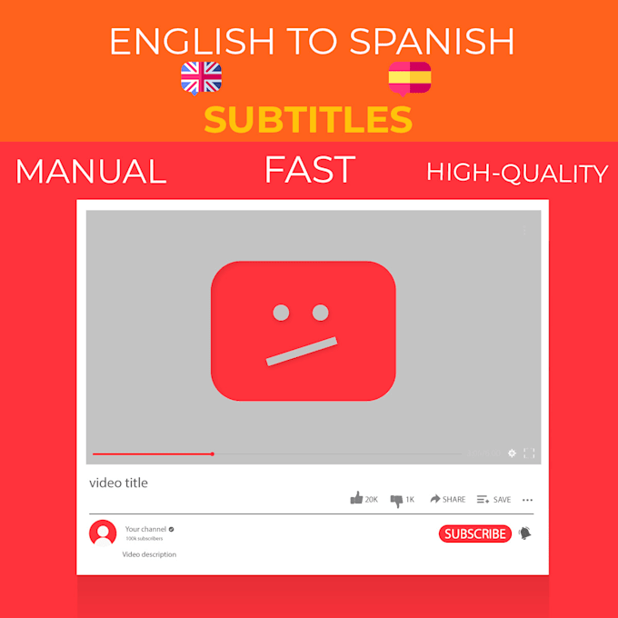 add synced english or spanish subtitles to your video