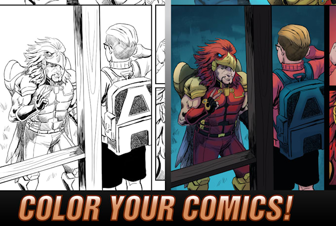 color your comic book pages, manga, or webtoon