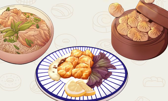 draw a premium illustration for your food or product menu