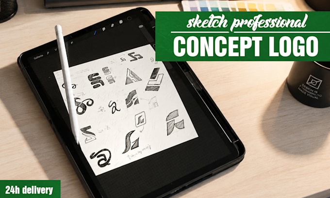 sketch fast logo concepts for your branding, 24h delivery