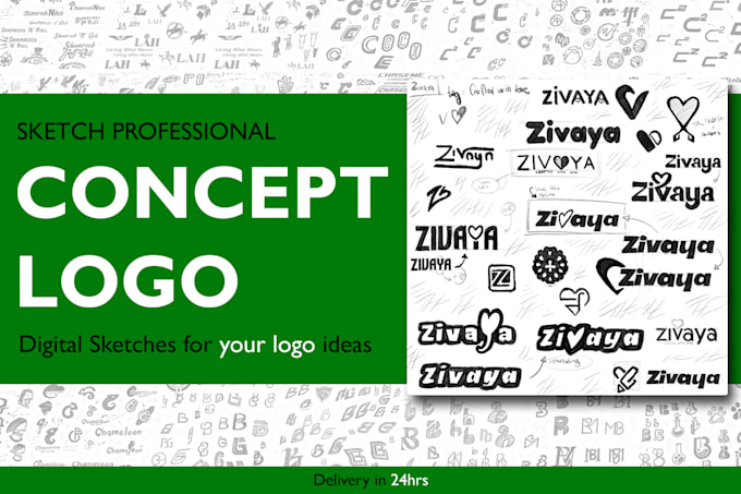 sketch fast logo concepts for your branding, 24h delivery