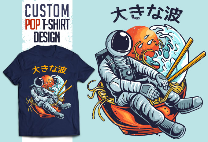 Create custom pop illustration shirt design by Tombkick | Fiverr