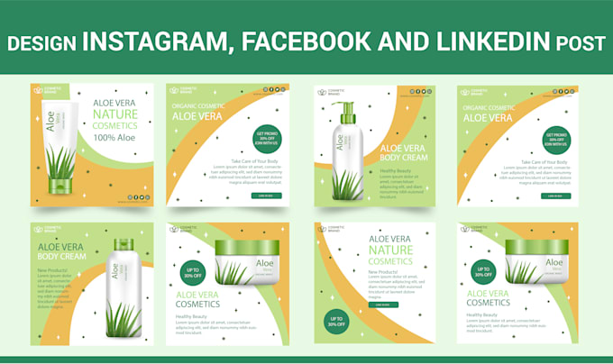 design instagram, facebook, linkedin posts and stories