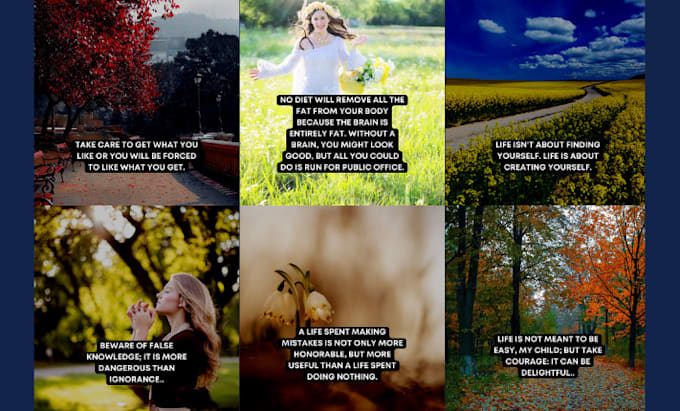 design unique motivational, inspirational image quotes, cards for instagram