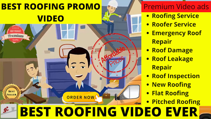 do roof repair or roofing service promo video ads