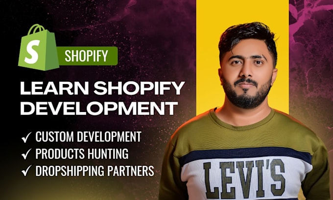 teach shopify dropshipping store and website development