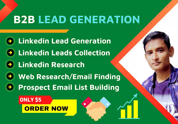 do b2b linkedin lead generation, website scraping, email list, data entry