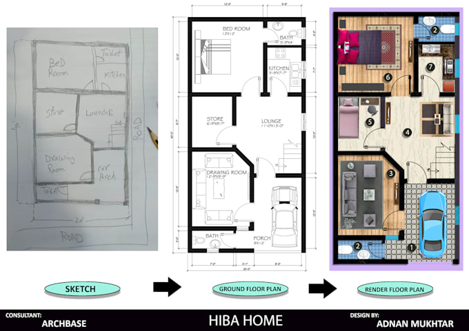 Make architectural 2d drawings floor plan using autocad by Danimalic ...