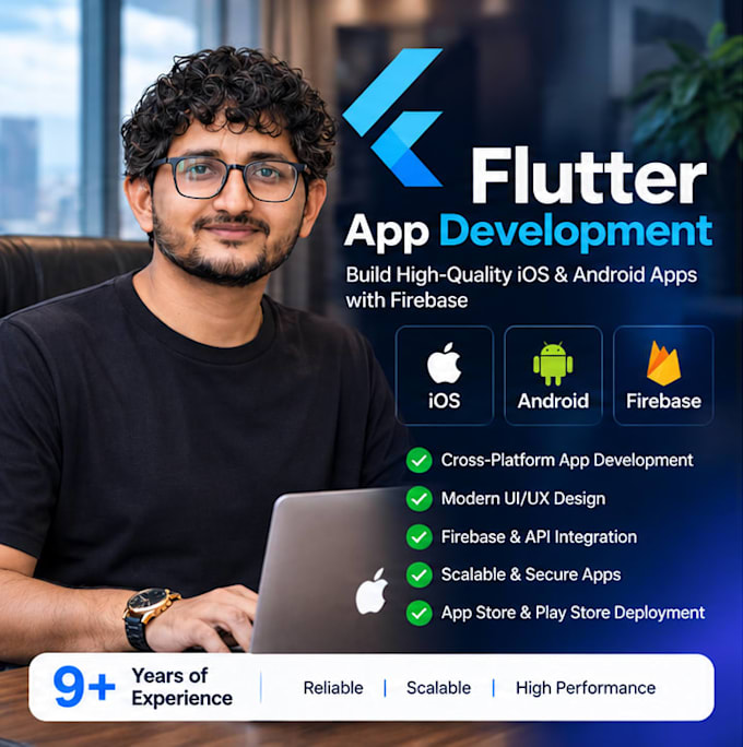 do flutter app development for ios and android with firebase