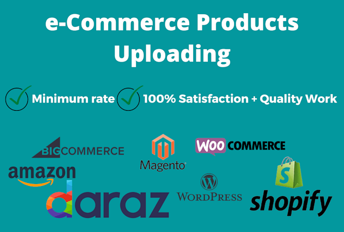 upload products on shopify or wordpress or wix or bigcommerce