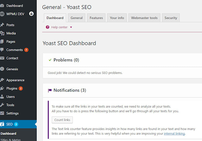 fix wordpress on page or onsite issues with yoast SEO plugin