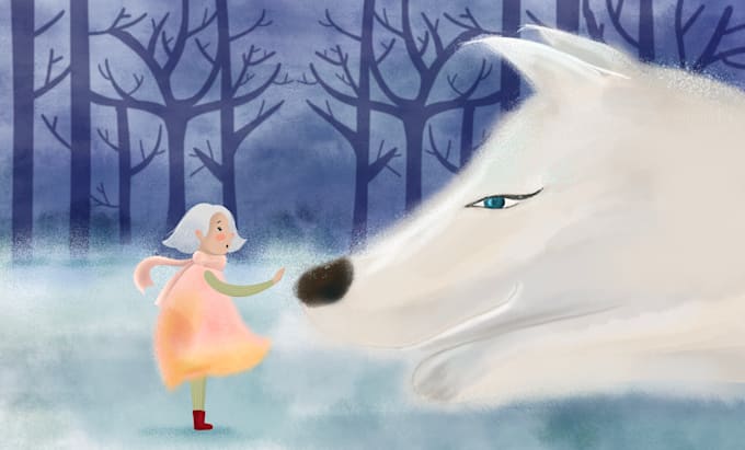 hand draw whimsical children book illustration and cover