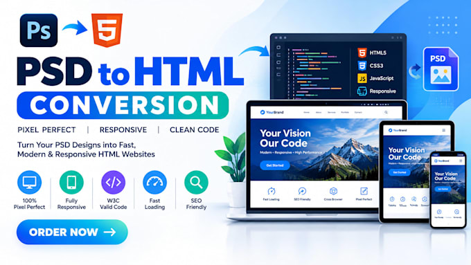 convert PSD to html or PSD to wordpress or wix to wordpress