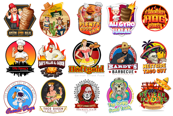 design a food truck logo, wrap, menu, business card, and promotional flyer