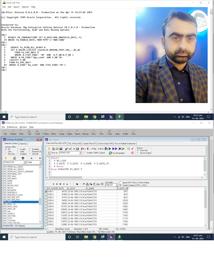 write sql queries and help in oracle sql related