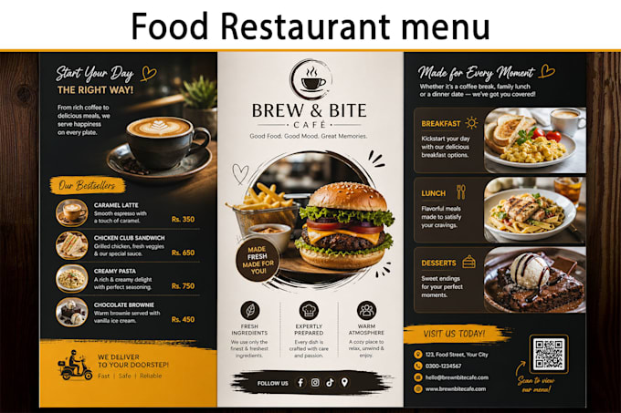 design modren restaurant food menu, brochure and price list