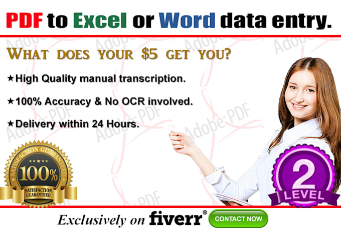 do PDF to excel or word data entry