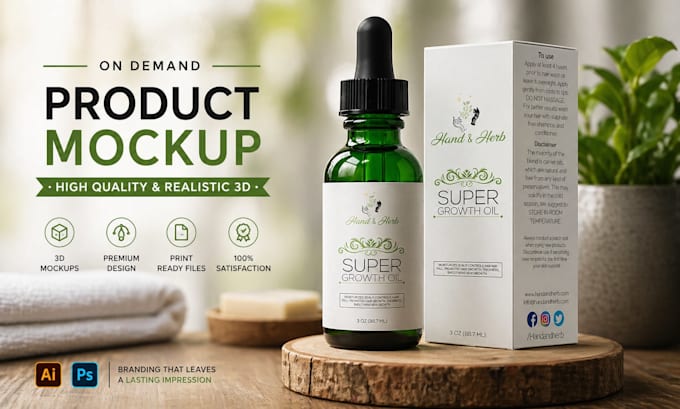 design a realistic 3d product mockup