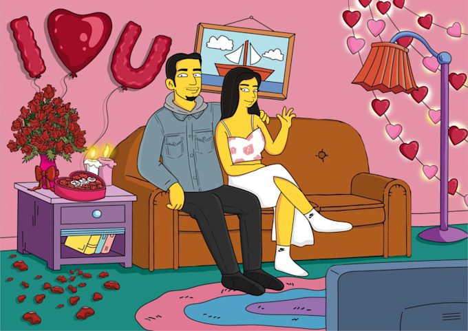 draw you as a yellow character for valentine gift