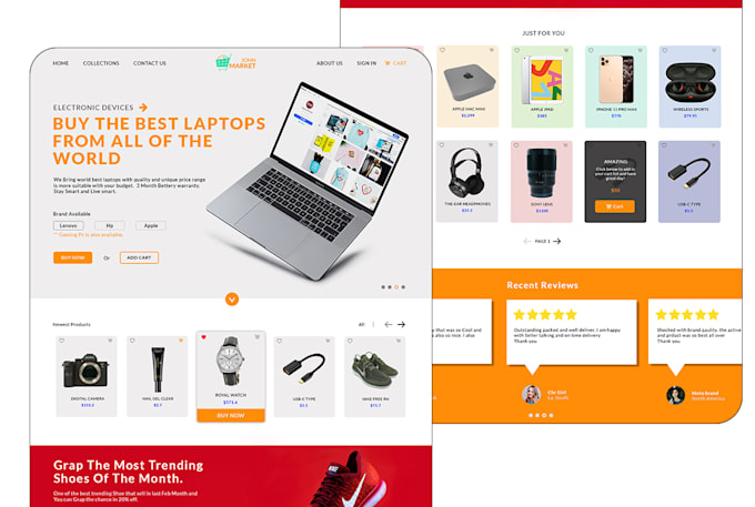 design PSD website mockup, landing page