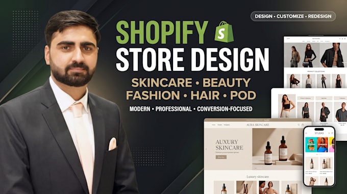 build skincare, beauty, hair extension, clothing shopify store