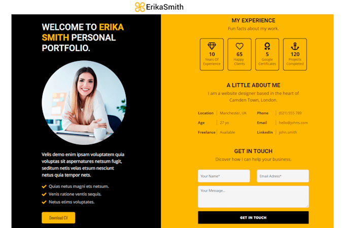 Design amazing portfolio website with html css js bootstrap by ...