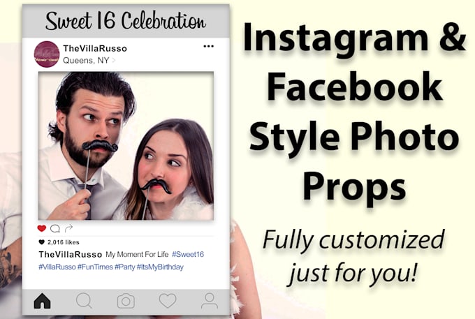 Design a facebook or instagram style photo frame or booth prop ...