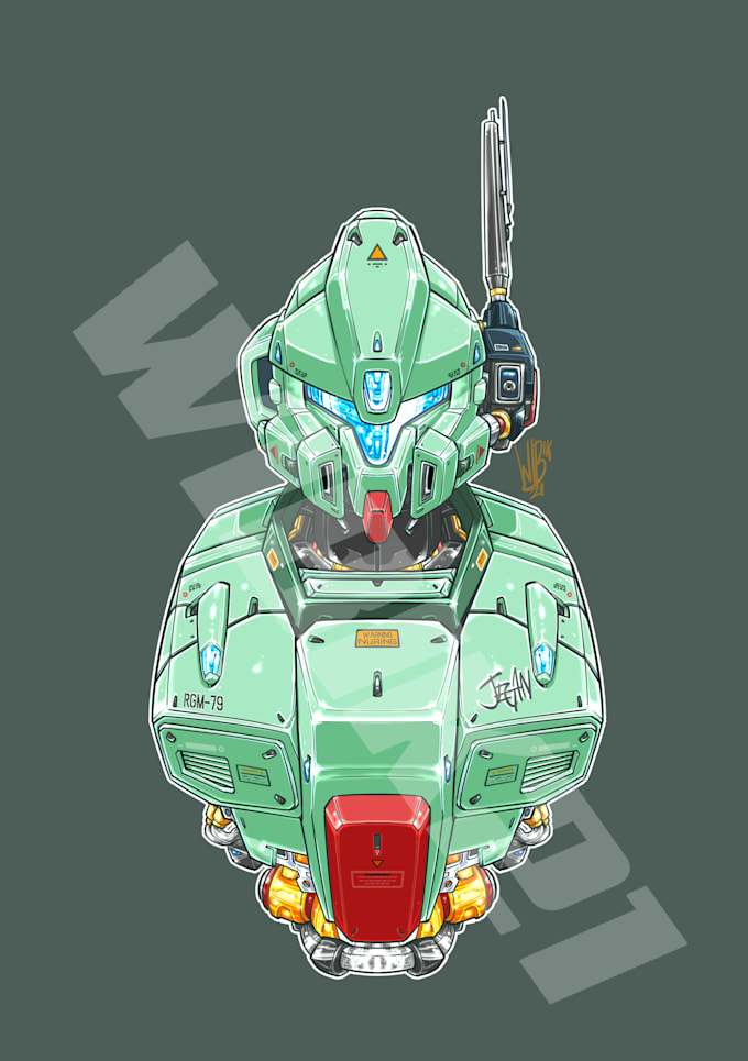 draw a unique gundam bust