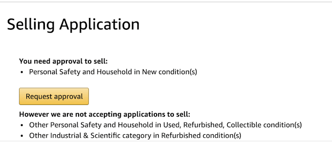 help approve the amazon category