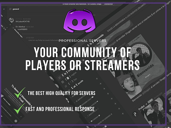 Make your player or streamer discord server for your comunnity by