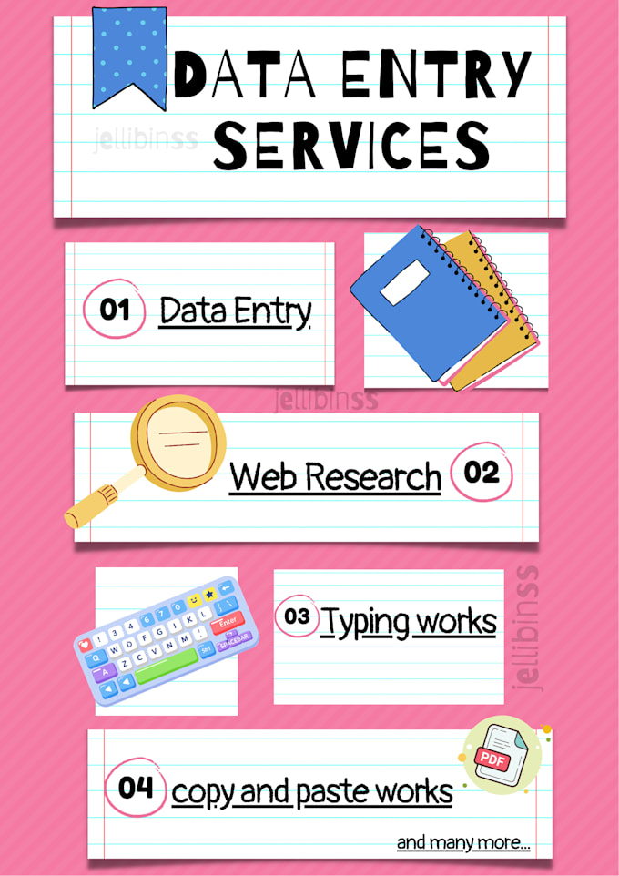 do any type of typing work, data entry,  work done very fast