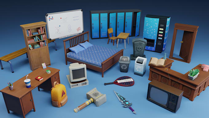 create stylized, low poly models, game props or asset packs