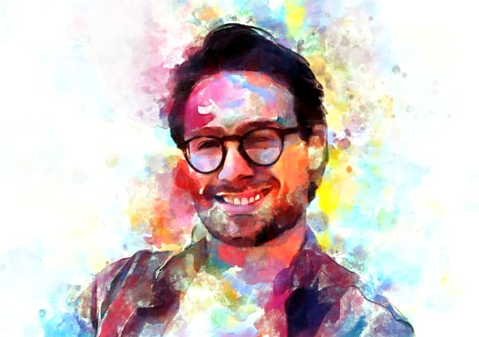 draw custom watercolor portrait or tshirt design, teespring