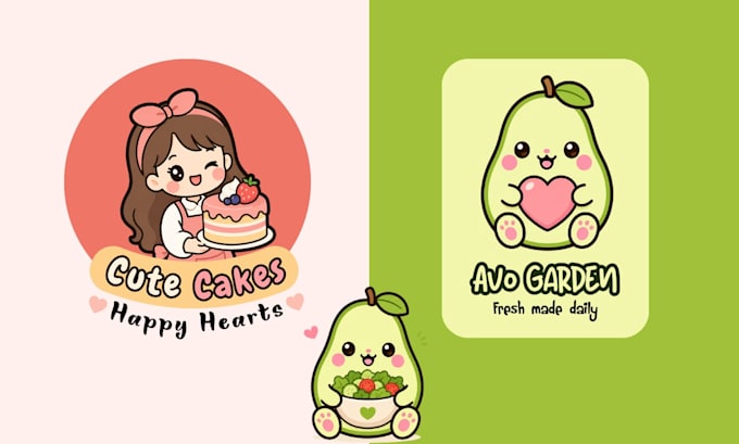 mascot kawai cartoon logo character illustration for brand personality