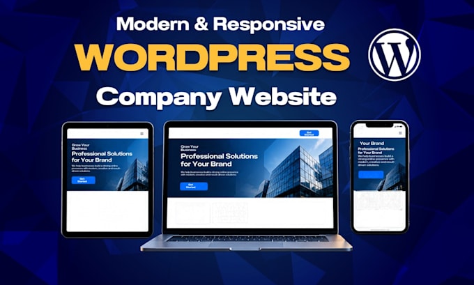 create a modern responsive wordpress company website with free subdomain