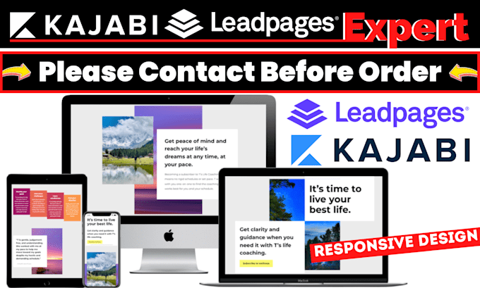 build website or landing page on leadpages or kajabi