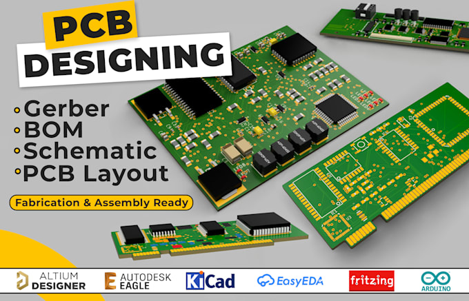 create pcb design, gerber files, pcb layout, pcb, schematics