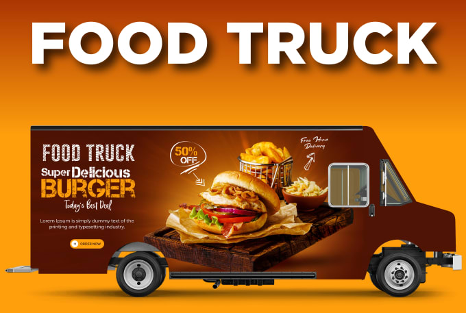 Design professionally food truck wrap design vehicle wrap car wrap