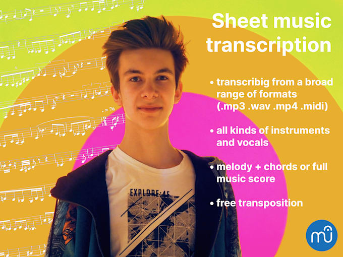 make a sheet music transcription from the recording