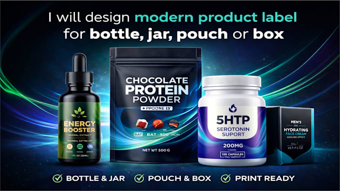 design modern product label for bottle, jar, pouch or box
