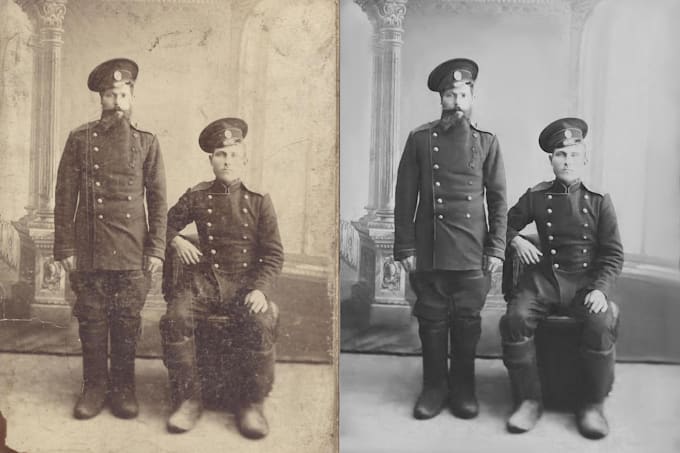 restore old photos, retouch, colorize old photos