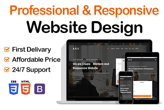 Design modern responsive website using html css and bootstrap by ...