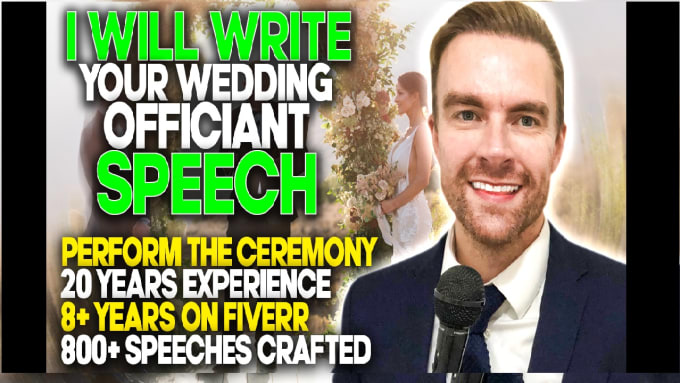 create an epic officiant wedding speech to marry the couple