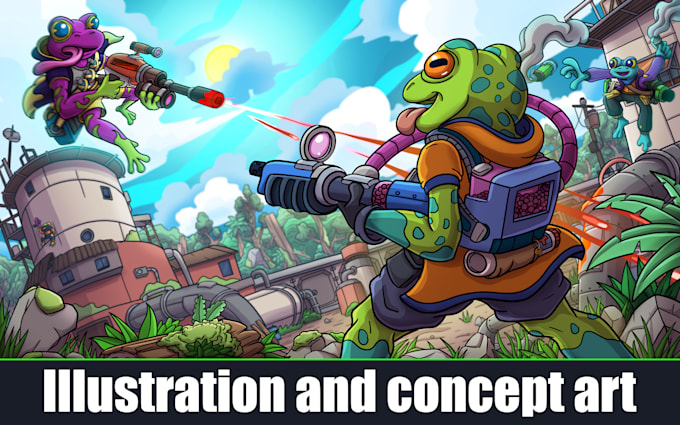 draw character illustration or concept art for you