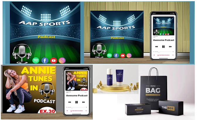 design 3d cover mockup, podcast cover art and 3d product mockup design