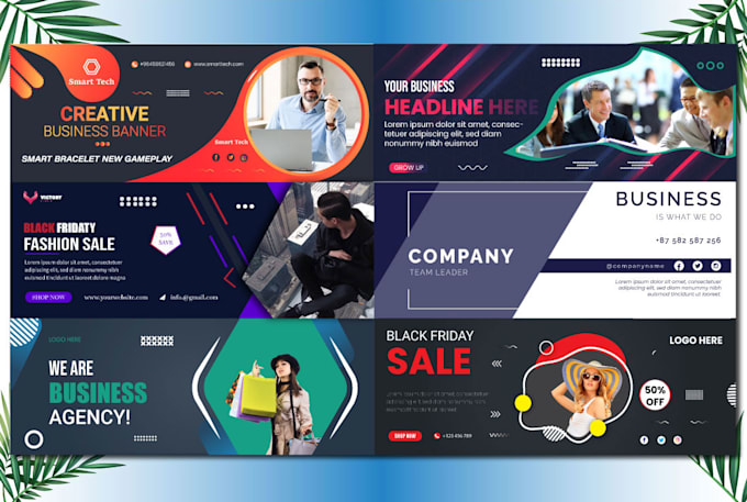 Design unique social media banner facebook cover header website banner ...