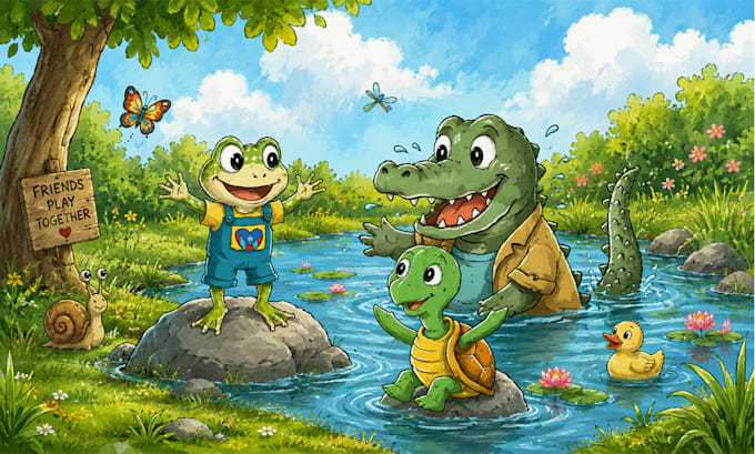 create awesome children book illustrations
