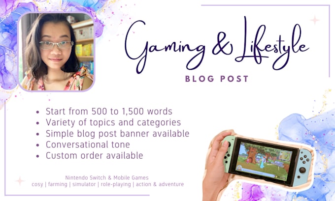 write a charming SEO gaming and lifestyle blog post