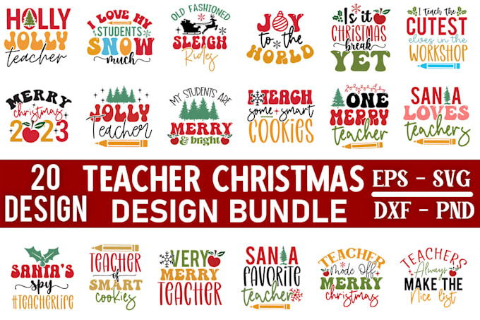 do unique and awesome retro christmas teacher bundle for your etsy