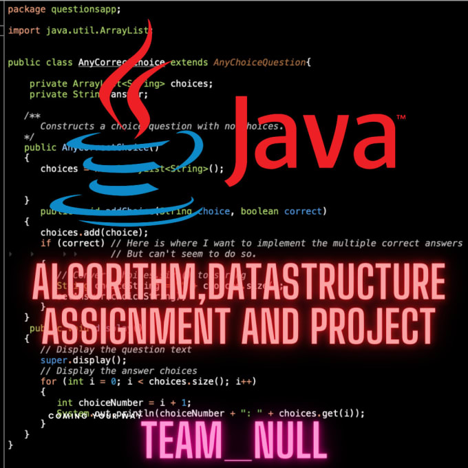 Solve algorithm data structure oop problems using java by Team_null ...